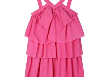 Παιδικό φόρεμα κρεπ για κορίτσι | ΑΝΟΙΧΤΟ ΡΟΖ - Energiers - 